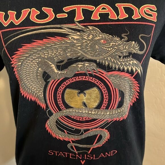 Wu-Tang Band Music Black Dragon Graphic Staten Island Shirt Casual - Picture 4 of 7